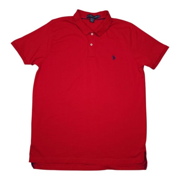 US Polo Assn Red Slim Fit Polo Shirt XL 100% Cotton Short Sleeve Mens Top - Picture 7 of 7